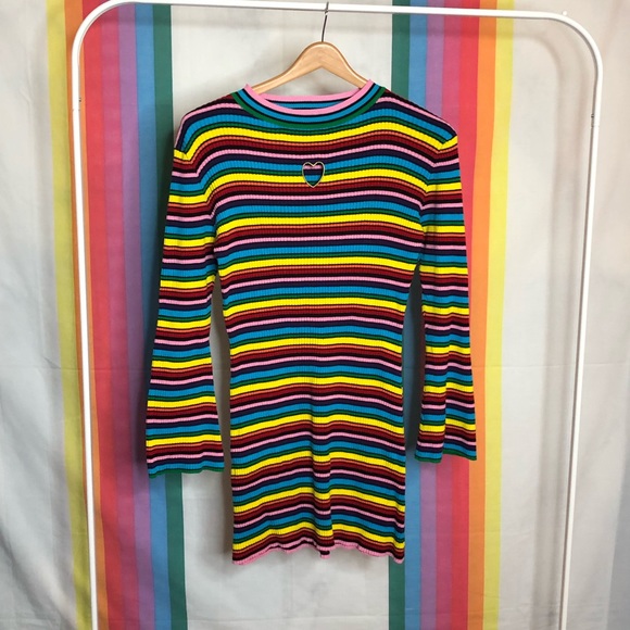 Lazy Oaf Dresses & Skirts - Lazy oaf rainbow midi dress